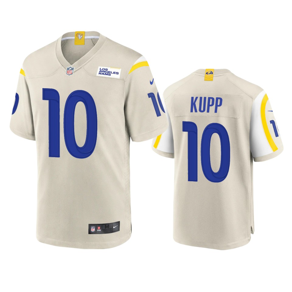 Los Angeles Rams #10 Cooper Kupp Men's Game Jersey - Bone cheap jerseys for sale - CheapJerseys.Shop