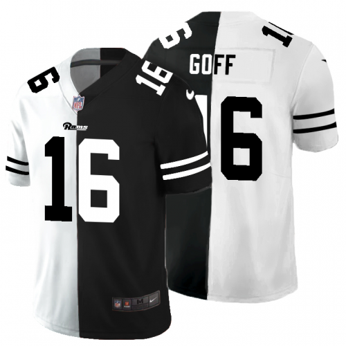 Los Angeles Los Angeles Rams #16 Jared Goff Men's Black V White Peace Split Vapor Untouchable Limited Jersey Men's cheap jerseys for sale - CheapJerseys.Shop