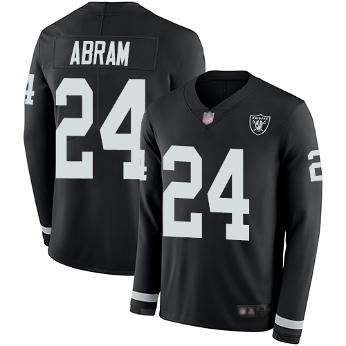 Raiders #24 Johnathan Abram Black Team Color Men's Stitched Limited Therma Long Sleeve Jersey cheap jerseys for sale - CheapJerseys.Shop