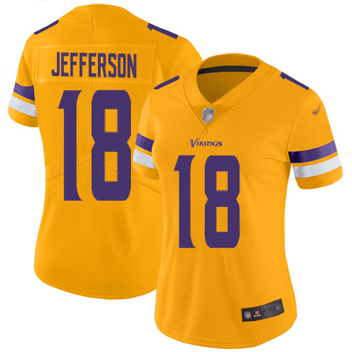 Vikings #18 Justin Jefferson Gold Women's Stitched Limited Inverted Legend Jersey cheap jerseys for sale - CheapJerseys.Shop
