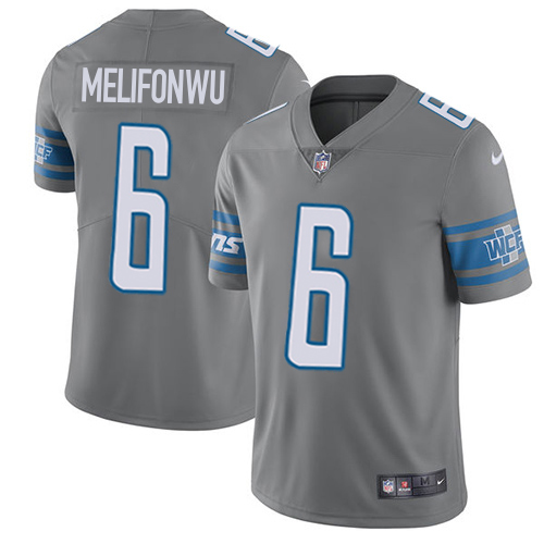 Lions #6 Ifeatu Melifonwu Gray Youth Stitched Limited Rush Jersey cheap jerseys for sale - CheapJerseys.Shop