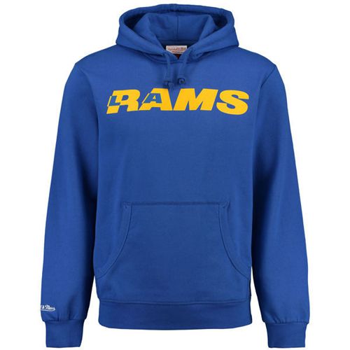 Men's Los Angeles Rams Mitchell & Ness Royal Retro Pullover Hoodie cheap jerseys for sale - CheapJerseys.Shop
