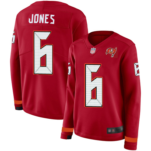 Buccaneers #6 Julio Jones Red Team Color Women's Stitched Limited Therma Long Sleeve Jersey cheap jerseys for sale - CheapJerseys.Shop