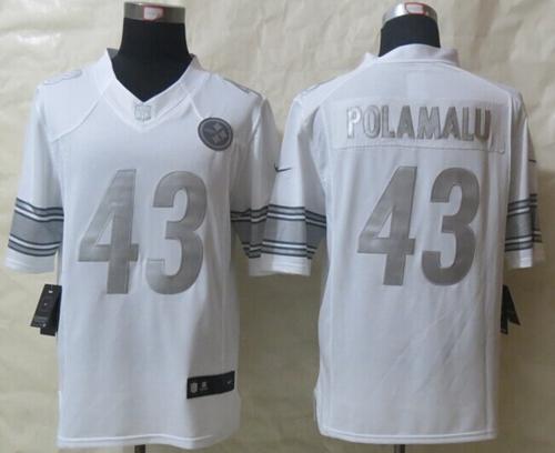 Steelers #43 Troy Polamalu White Men's Stitched Limited Platinum Jersey cheap jerseys for sale - CheapJerseys.Shop