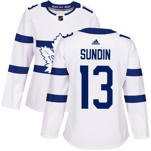 Maple Toronto Maple Leafs #13 Mats Sundin White Authentic 2018 Stadium Series Women's Stitched Jersey Womens cheap jerseys for sale - CheapJerseys.Shop