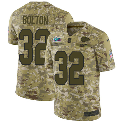 Chiefs #32 Nick Bolton Camo Super Bowl LVII Patch Men's Stitched Limited 2018 Salute To Service Jersey cheap jerseys for sale - CheapJerseys.Shop