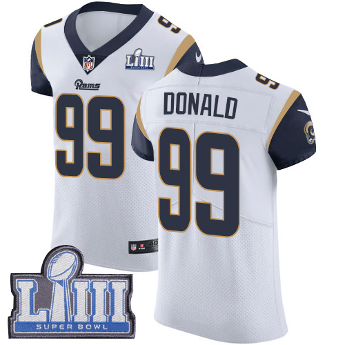 Rams #99 Aaron Donald White Super Bowl LIII Bound Men's Stitched Vapor Untouchable Elite Jersey cheap jerseys for sale - CheapJerseys.Shop