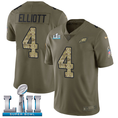 Philadelphia Eagles #4 Jake Elliott Olive/Camo Super Bowl LII Men's Stitched Limited 2017 Salute To Service Jersey Men's cheap jerseys for sale - CheapJerseys.Shop