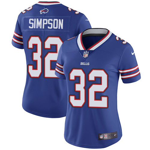 Buffalo Bills #32 O. J. Simpson Royal Blue Team Color Women's Stitched Vapor Untouchable Limited Jersey Womens cheap jerseys for sale - CheapJerseys.Shop