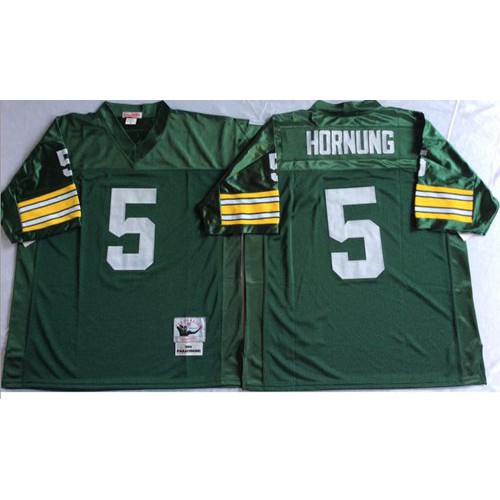Mitchell And Ness 1966 Green Bay Packers #5 Paul Hornung Green Throwback Stitched Jersey Men's cheap jerseys for sale - CheapJerseys.Shop