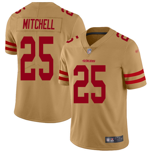 49ers #25 Elijah Mitchell Gold Men's Stitched Limited Inverted Legend Jersey cheap jerseys for sale - CheapJerseys.Shop