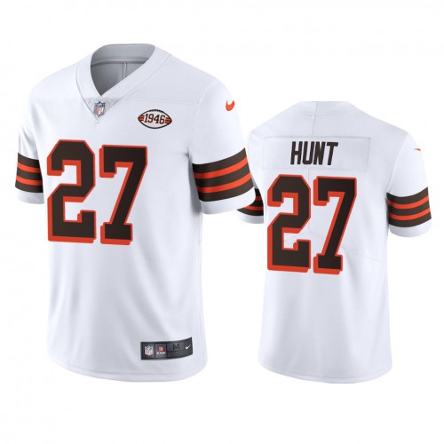 Cleveland Cleveland Browns #27 Kareem Hunt 1946 Collection Alternate Vapor Limited Jersey - White Men's cheap jerseys for sale - CheapJerseys.Shop