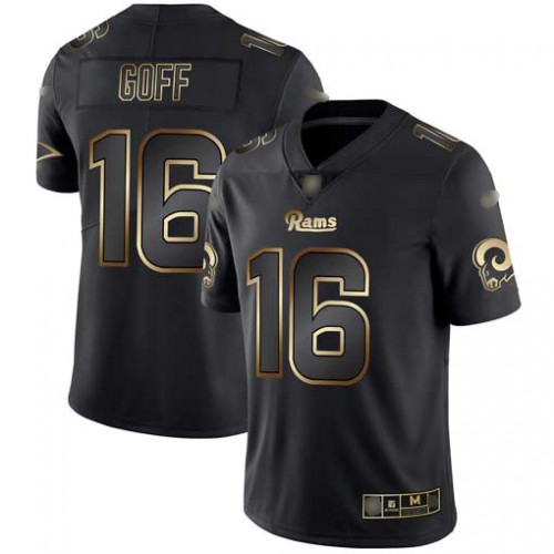Los Angeles Rams #16 Jared Goff Black/Gold Men's Stitched Vapor Untouchable Limited Jersey Men's cheap jerseys for sale - CheapJerseys.Shop