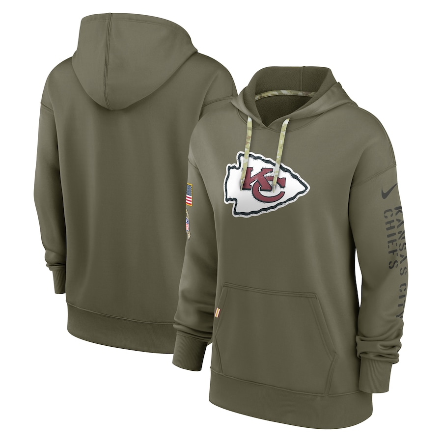Kansas City Chiefs Women's 2022 Salute To Service Performance Pullover Hoodie - Olive cheap jerseys for sale - CheapJerseys.Shop