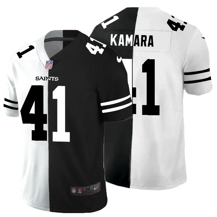 New Orleans Saints #41 Alvin Kamara Men's Black V White Peace Split Vapor Untouchable Limited Jersey cheap jerseys for sale - CheapJerseys.Shop