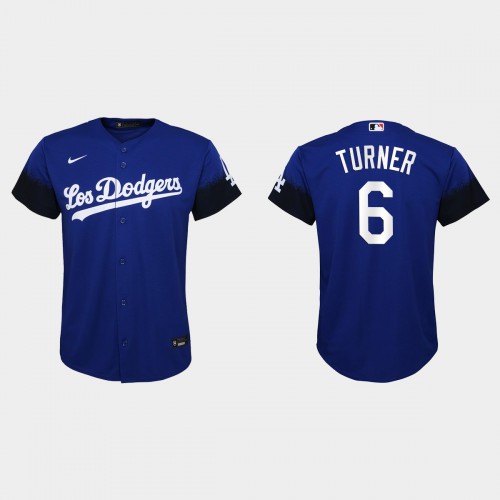 Los Angeles Los Angeles Dodgers #6 Trea Turner Youth 2021 City Connect Jersey Royal Youth cheap jerseys for sale - CheapJerseys.Shop
