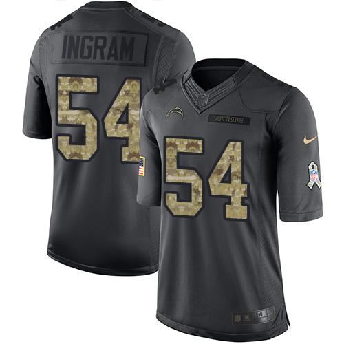 Los Angeles Chargers #54 Melvin Ingram Black Youth Stitched Limited 2016 Salute to Service Jersey Youth cheap jerseys for sale - CheapJerseys.Shop