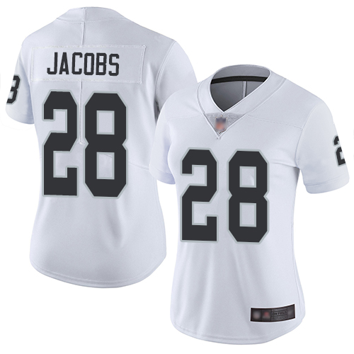 Raiders #28 Josh Jacobs White Women's Stitched Vapor Untouchable Limited Jersey cheap jerseys for sale - CheapJerseys.Shop