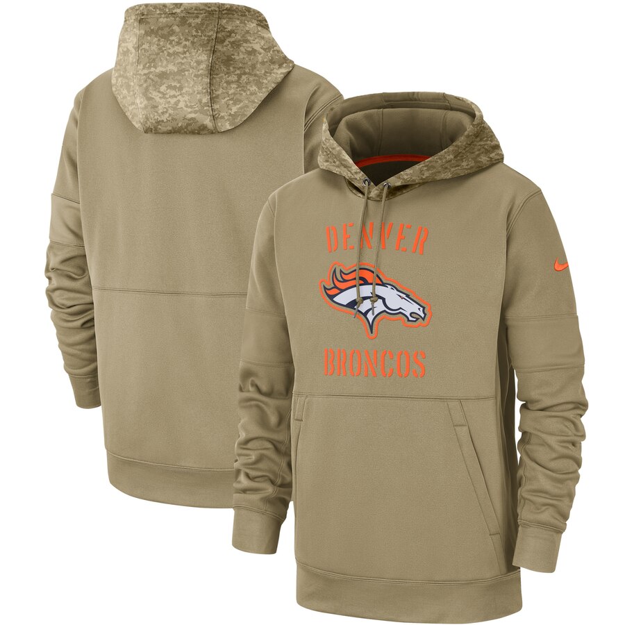Men's Denver Broncos Tan 2019 Salute To Service Sideline Therma Pullover Hoodie cheap jerseys for sale - CheapJerseys.Shop