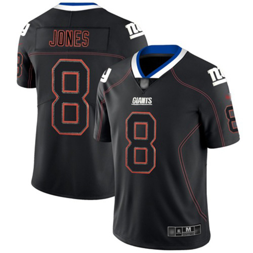 Giants #8 Daniel Jones Lights Out Black Men's Stitched Limited Rush Jersey cheap jerseys for sale - CheapJerseys.Shop