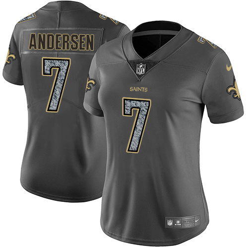 New Orleans Saints #7 Morten Andersen Gray Static Women's Stitched Vapor Untouchable Limited Jersey Womens cheap jerseys for sale - CheapJerseys.Shop