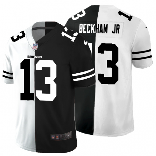 Cleveland Cleveland Browns #13 Odell Beckham Jr. Men's Black V White Peace Split Vapor Untouchable Limited Jersey Men's cheap jerseys for sale - CheapJerseys.Shop