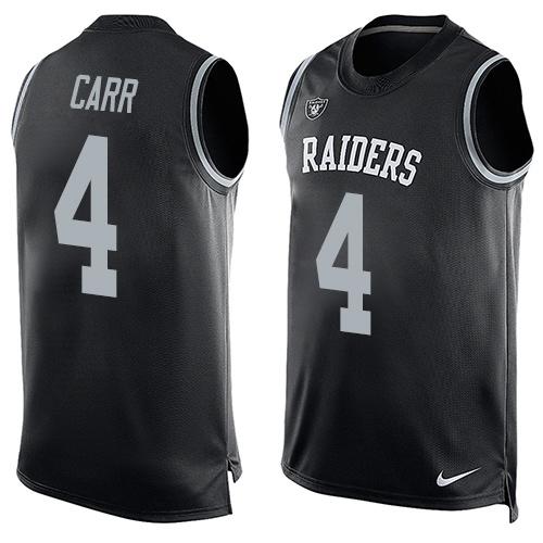 Raiders #4 Derek Carr Black Team Color Men's Stitched Limited Tank Top Jersey cheap jerseys for sale - CheapJerseys.Shop