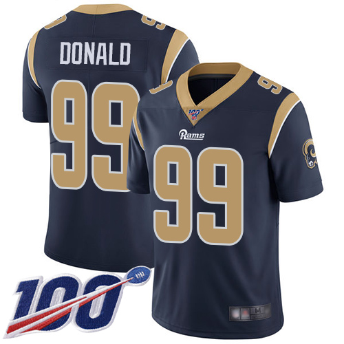 Rams #99 Aaron Donald Navy Blue Team Color Youth Stitched 100th Season Vapor Limited Jersey cheap jerseys for sale - CheapJerseys.Shop