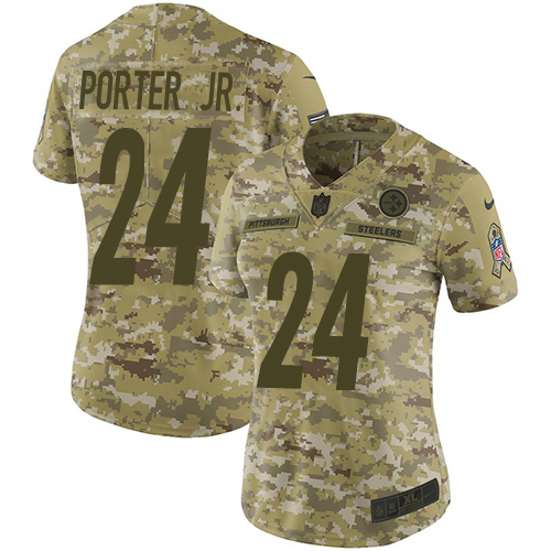 Steelers #24 Joey Porter Jr. Camo Women's Stitched Limited 2018 Salute To Service Jersey cheap jerseys for sale - CheapJerseys.Shop