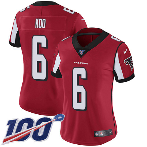 Falcons #6 Younghoe Koo Red Team Color Stitched Women's 100th Season Vapor Untouchable Limited Jersey cheap jerseys for sale - CheapJerseys.Shop