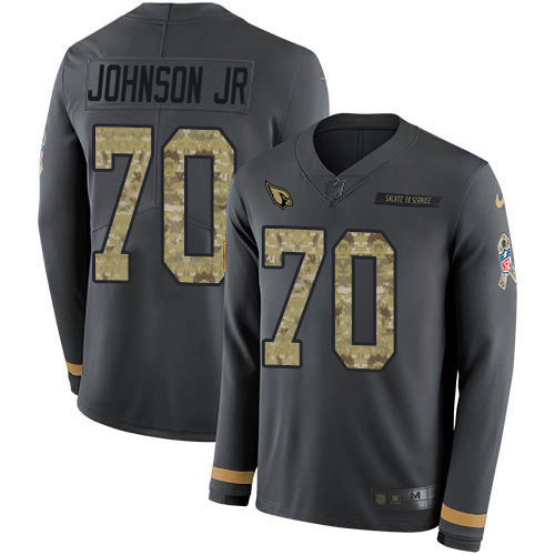 Cardinals #70 Paris Johnson Jr. Anthracite Salute To Service Youth Stitched Limited Therma Long Sleeve Jersey cheap jerseys for sale - CheapJerseys.Shop