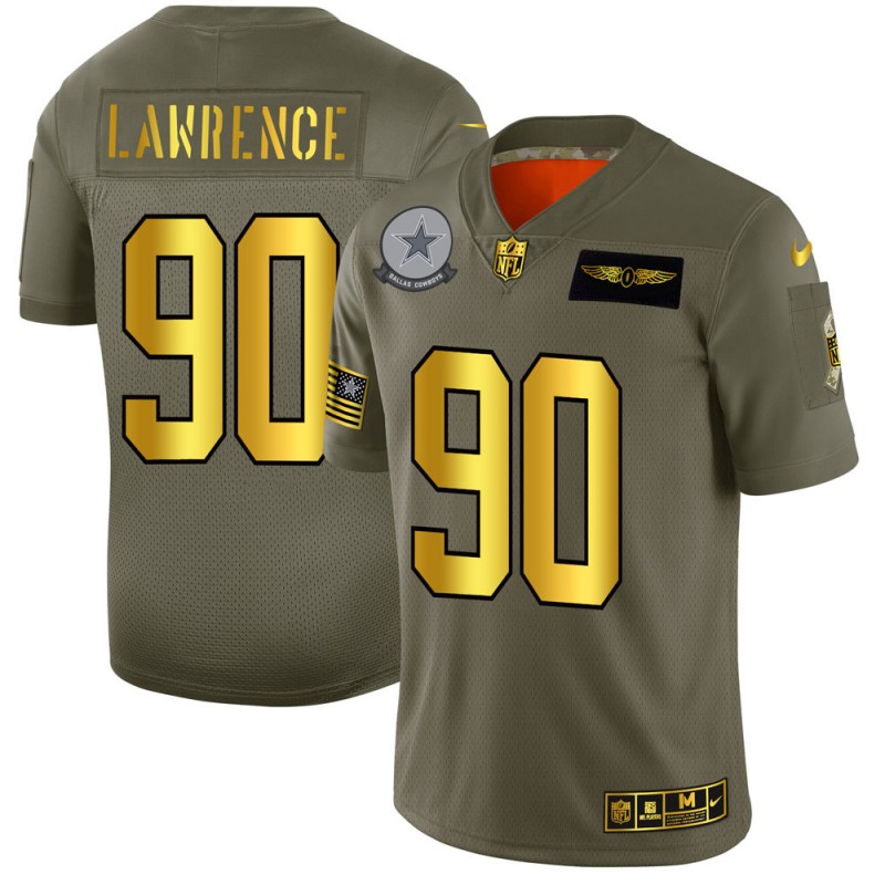 Dallas Cowboys #90 Demarcus Lawrence Men's Olive Gold 2019 Salute To Service Limited Jersey cheap jerseys for sale - CheapJerseys.Shop