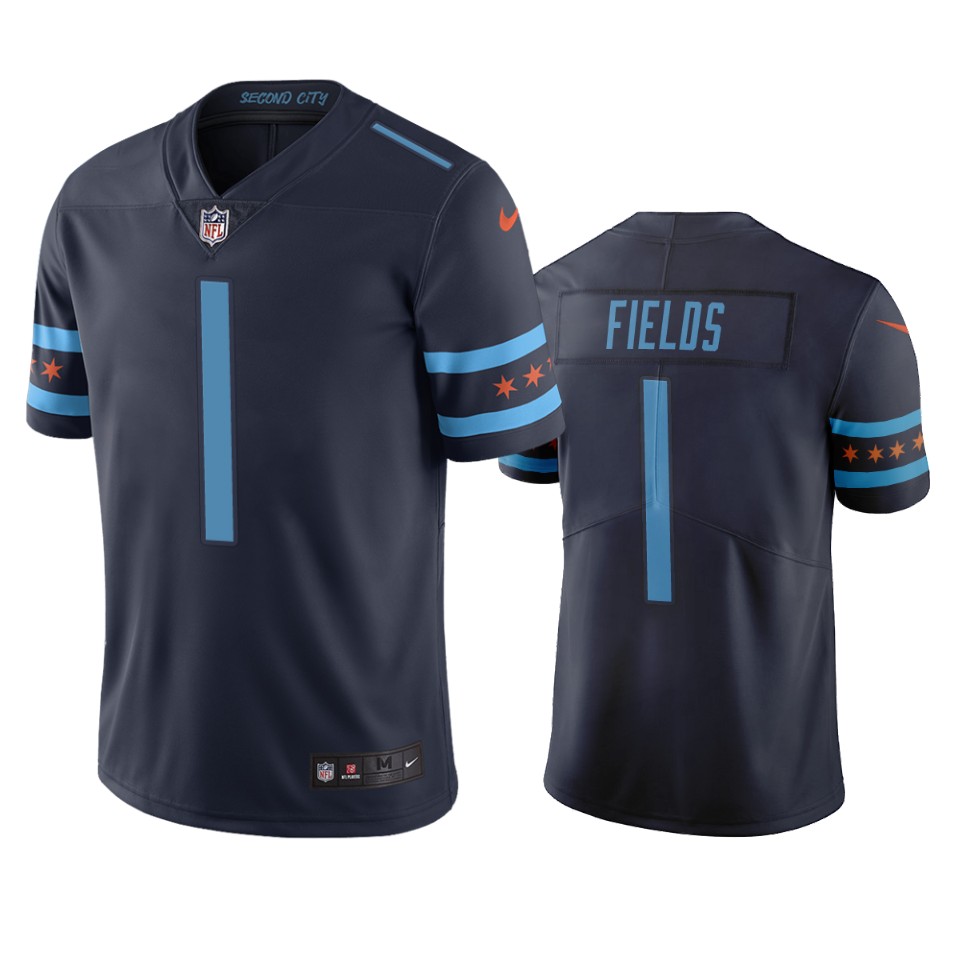 Bears #1 Justin Fields Navy Blue Team Color Men's Stitched Limited City Edition Jersey cheap jerseys for sale - CheapJerseys.Shop