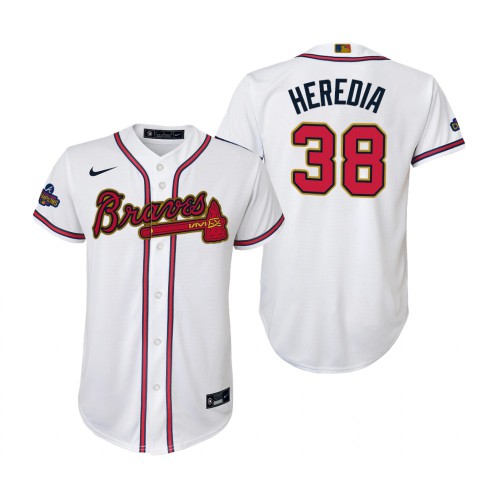Atlanta Atlanta Braves #38 Guillermo Heredia White Youth 2022 Gold Program Replica Jersey Youth cheap jerseys for sale - CheapJerseys.Shop
