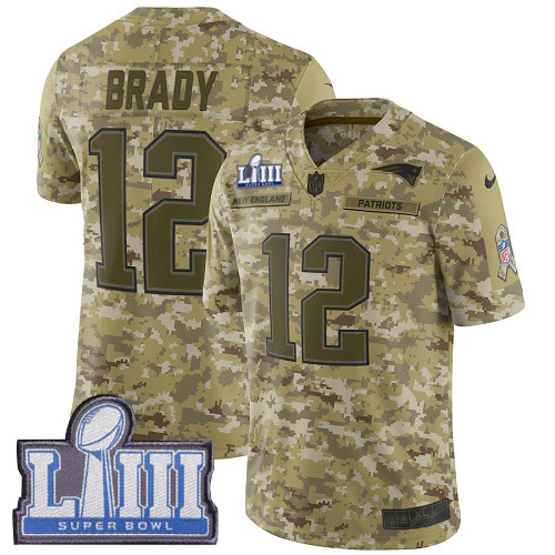 Patriots #12 Tom Brady Camo Super Bowl LIII Bound Men's Stitched Limited 2018 Salute To Service Jersey cheap jerseys for sale - CheapJerseys.Shop