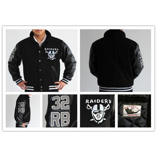 Mitchell And Ness Las Vegas Las Vegas Raiders #32 Marcus Allen Authentic Wool Jacket Men's cheap jerseys for sale - CheapJerseys.Shop
