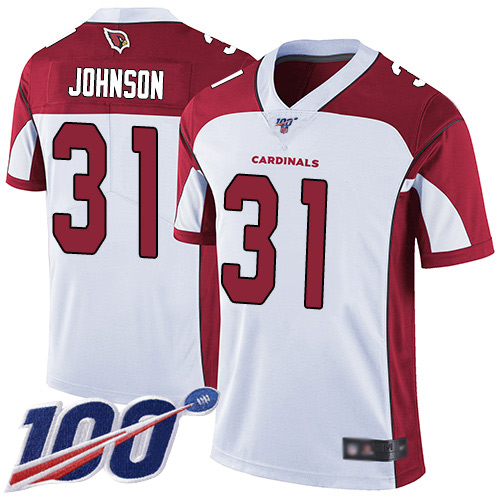 Cardinals #31 David Johnson White Men's Stitched 100th Season Vapor Limited Jersey cheap jerseys for sale - CheapJerseys.Shop