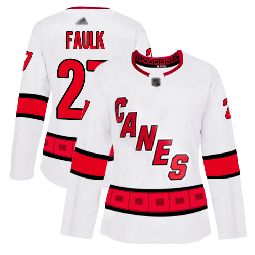 Carolina Hurricanes #27 Justin Faulk White Road Authentic Women's Stitched Jersey Womens cheap jerseys for sale - CheapJerseys.Shop