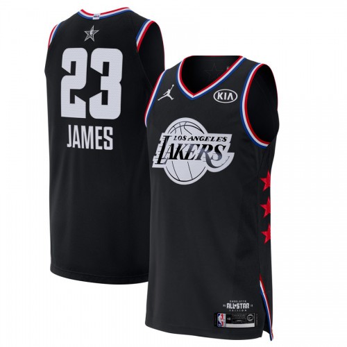 Los Angeles Lakers #23 LeBron James Black Jordan Brand 2019 All-Star Game Finished Authentic Jersey Mens cheap jerseys for sale - CheapJerseys.Shop