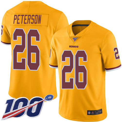 Washington Commanders #26 Adrian Peterson Gold Men's Stitched Limited Rush 100th Season Jersey Men's cheap jerseys for sale - CheapJerseys.Shop