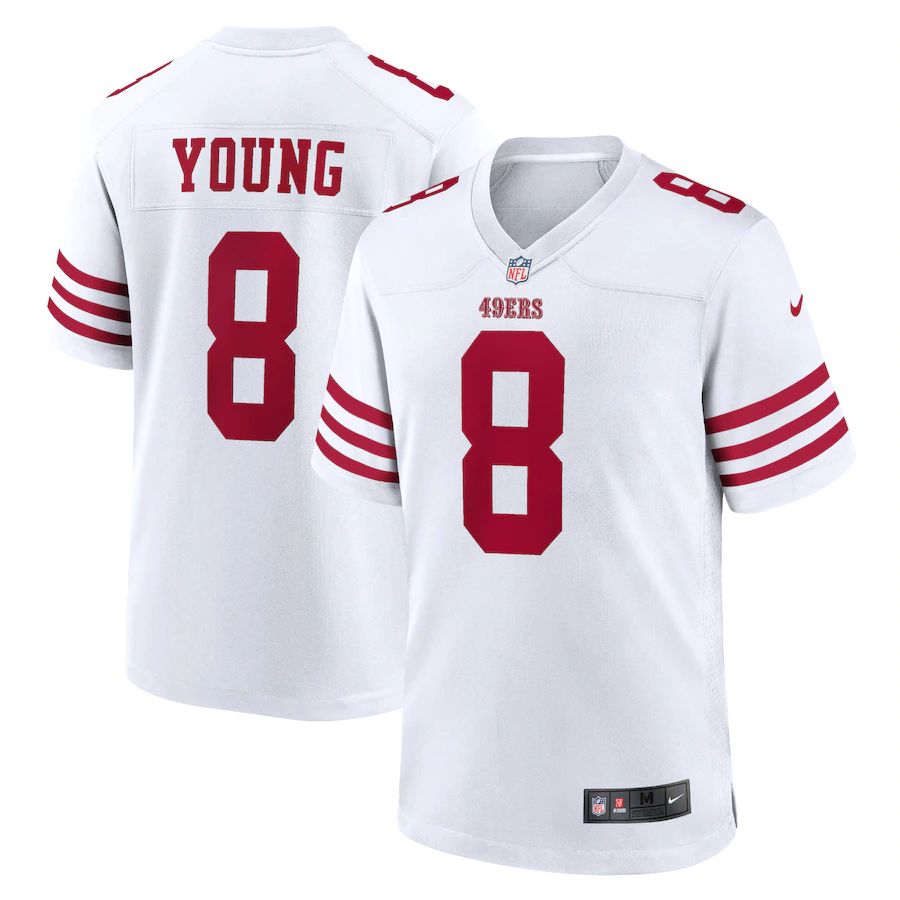 San Francisco 49ers #8 Steve Young Men's 2022 Player Game Jersey - White cheap jerseys for sale - CheapJerseys.Shop