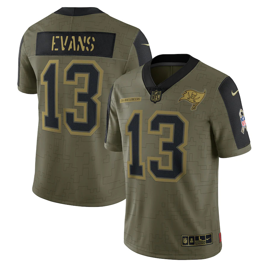 Tampa Bay Buccaneers #13 Mike Evans Olive 2021 Salute To Service Limited Player Jersey cheap jerseys for sale - CheapJerseys.Shop
