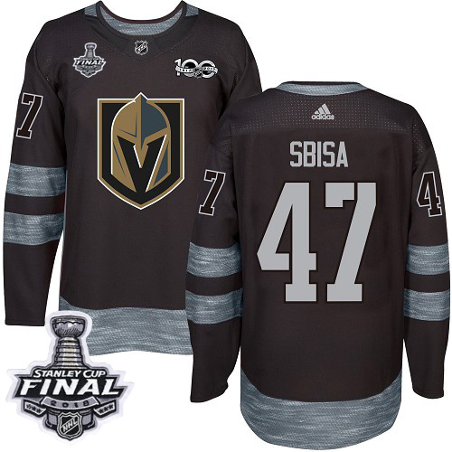 Golden Vegas Golden Knights #47 Luca Sbisa Black 1917-2017 100th Anniversary 2018 Stanley Cup Final Stitched Jersey Men's cheap jerseys for sale - CheapJerseys.Shop