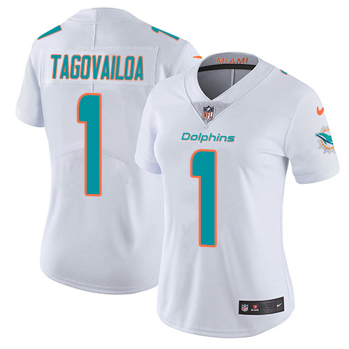 Dolphins #1 Tua Tagovailoa White Women's Stitched Vapor Untouchable Limited Jersey cheap jerseys for sale - CheapJerseys.Shop