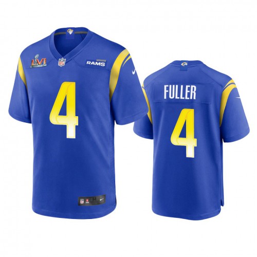 Los Angeles Los Angeles Rams #4 Jordan Fuller Men's Super Bowl LVI Patch Game Jersey - Royal Men's cheap jerseys for sale - CheapJerseys.Shop