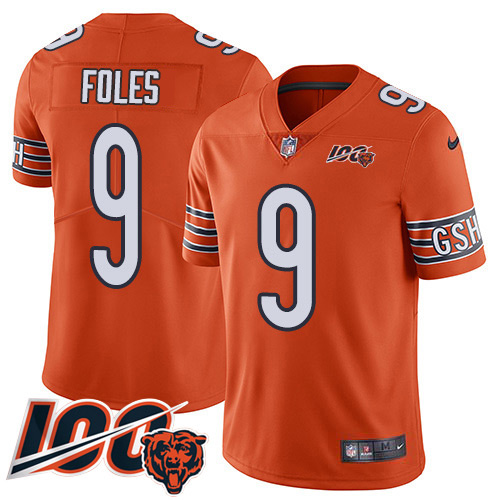 Chicago Bears #9 Nick Foles Orange Men's Stitched Limited Rush 100th Season Jersey Men's cheap jerseys for sale - CheapJerseys.Shop