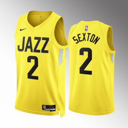 Utah Utah Jazz #2 Collin Sexton Mens Yellow 2022-23 Icon Edition Jersey Mens cheap jerseys for sale - CheapJerseys.Shop