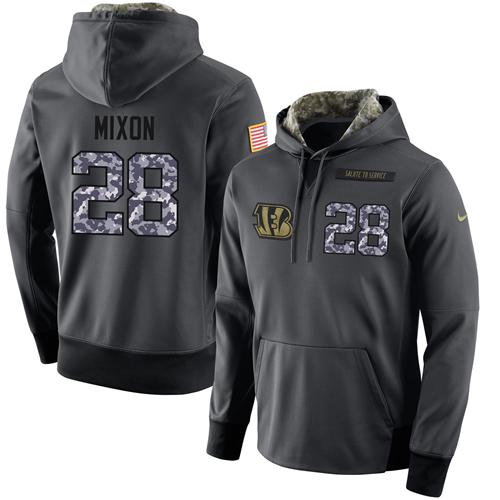 Men's Cincinnati Bengals #28 Joe Mixon Stitched Black Anthracite Salute To Service Player Performance Hoodie cheap jerseys for sale - CheapJerseys.Shop