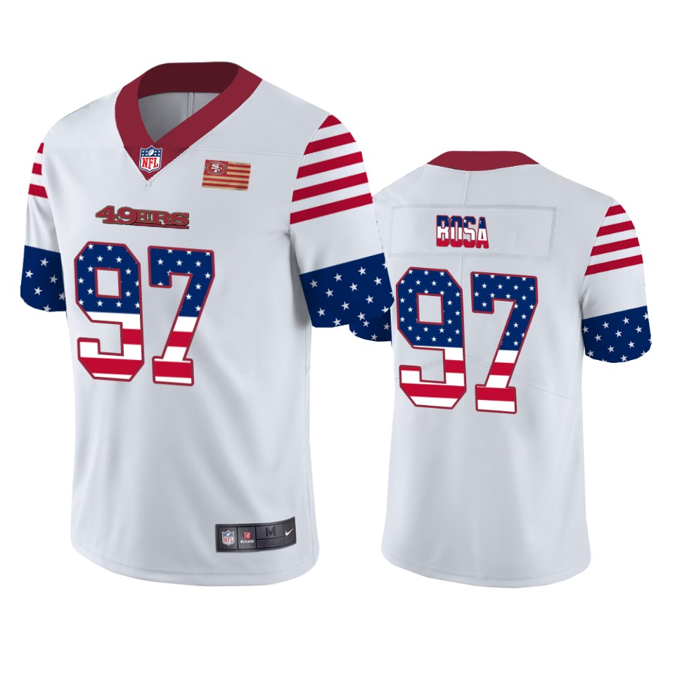 San Francisco 49ers #97 Nick Bosa White Men's Team Logo USA Flag Vapor Untouchable Limited Jersey cheap jerseys for sale - CheapJerseys.Shop