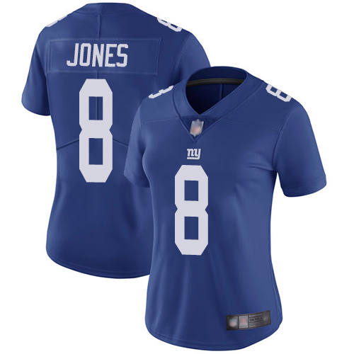 Giants #8 Daniel Jones Royal Blue Team Color Women's Stitched Vapor Untouchable Limited Jersey cheap jerseys for sale - CheapJerseys.Shop